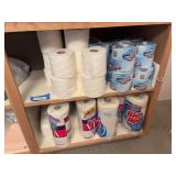 Assortment of toilet paper and paper towel towels