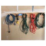 Five electric cords in house garage