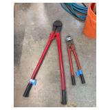 Extra Large bolt cutter 42”, cutter edge excellent , and extra bolt cutter with chips on head
