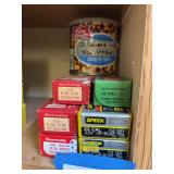 Six boxes and two cans of 22 caliber bullets