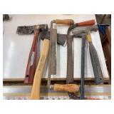 Misc. hand tools, hatchets, draw knifes