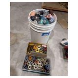 Large quantity of large spools of thread