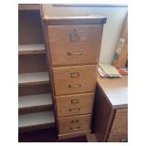 Four drawer oak filing cabinet