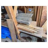 Three 6’ x 18” wide rough cut planks, other barn wood looking planks