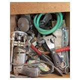Drawer full hand tools, drill press attachment