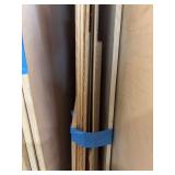 Various pieces hardwood plywood MDF, half sheet particle board