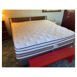 King size Serta iseries Merit mattress, and boxspring plus retro frame