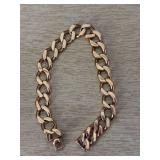 Heavy link style chain bracelet marked 14 K. Weighs 1.55 ounces