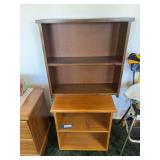 Two solid wood handmade shelving units