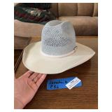 Jaxonbilt hat 5X felt brim with straw top, unknown size, but seems fairly large! (other hats from the same owner are 7 5/8)