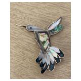 Mexico marked mother of pearl bird pendant