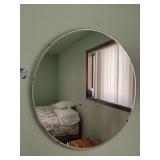 Beveled edge wall hanging mirror 28 inches wide