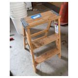 Werner two step ladder in house garage