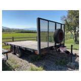 Dual axle trailer 92 by 13 1/2 feet bed size - does have brakes