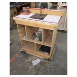 Router table set up w/DeWalt DW625 1/2" arbor Plunge Router, table top adjustment and accessories