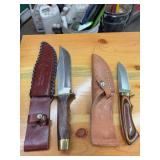 Pair knives, unmarked, handmade Pakistan with sheaths