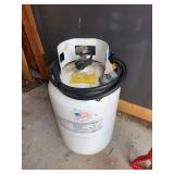 Full large propane tank with OPD and hose and regulator