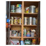 Shelf by water heater room hardware, chemicals