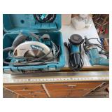 Makita circular saw, 4” grinder, drywall gun