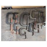 Lot of different size C clamps