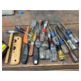Wood chisels, stud finders