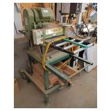 Grizzly 15" Surface planer model 1021 on HD wheeled stand, extra set of sharpened knives