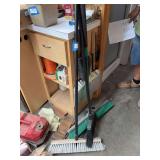 Shop brooms, dust pan