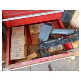 Senco pneumatic finish nailer and several boxes of nails