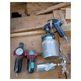 Paint gun, spot paint gun and air dryer/regulator