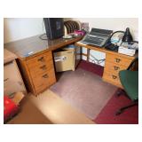 L-shaped oak desk will need to be disassembled long section is 5 foot, shorter section is 3 1/2 - with desk chair