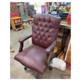 Upholstered desk chair in shop