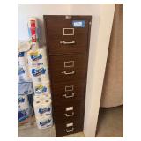 Five drawer metal file cabinet