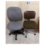 Two rolling desk chairs