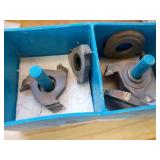 5 Shaper cutters as shown, 3/4" arbor and 1/2" bushings