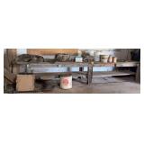 16’ wooden bench and and contents