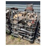 Metal water carrier crate with firewood