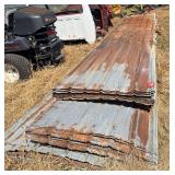 Large quantity of 18 ft galvanized used building steel unknown condition some good Some junk