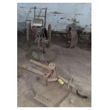 Walk behind bicycle wheel weed mower with rotary mower attachment and a Honda 8 horsepower gas engine
