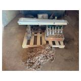 Pallet full of chain, lights, bottles and tool boxes