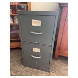 Two drawer deep metal letter file cabinet