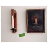 Canvas candle print, candle mold and candle holder