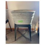 Square washtub on stand