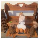 Small bench, picnic table and rodents