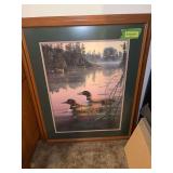 S/N Ken Norlien loon print 6/1500 Framed measures 27x33