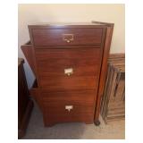 Three drawer rolling file w drop leaf to make into a work station and paper holder on side