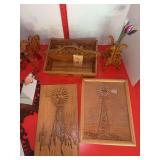 Unique carved wood pieces