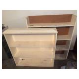 Two piece shelf unit and ladder style shelf