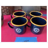 Four enamel Pendelton mugs