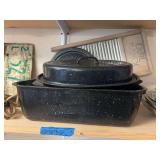Enamel roasters and washboard