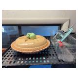 Covered pie plate and apple corer slicer